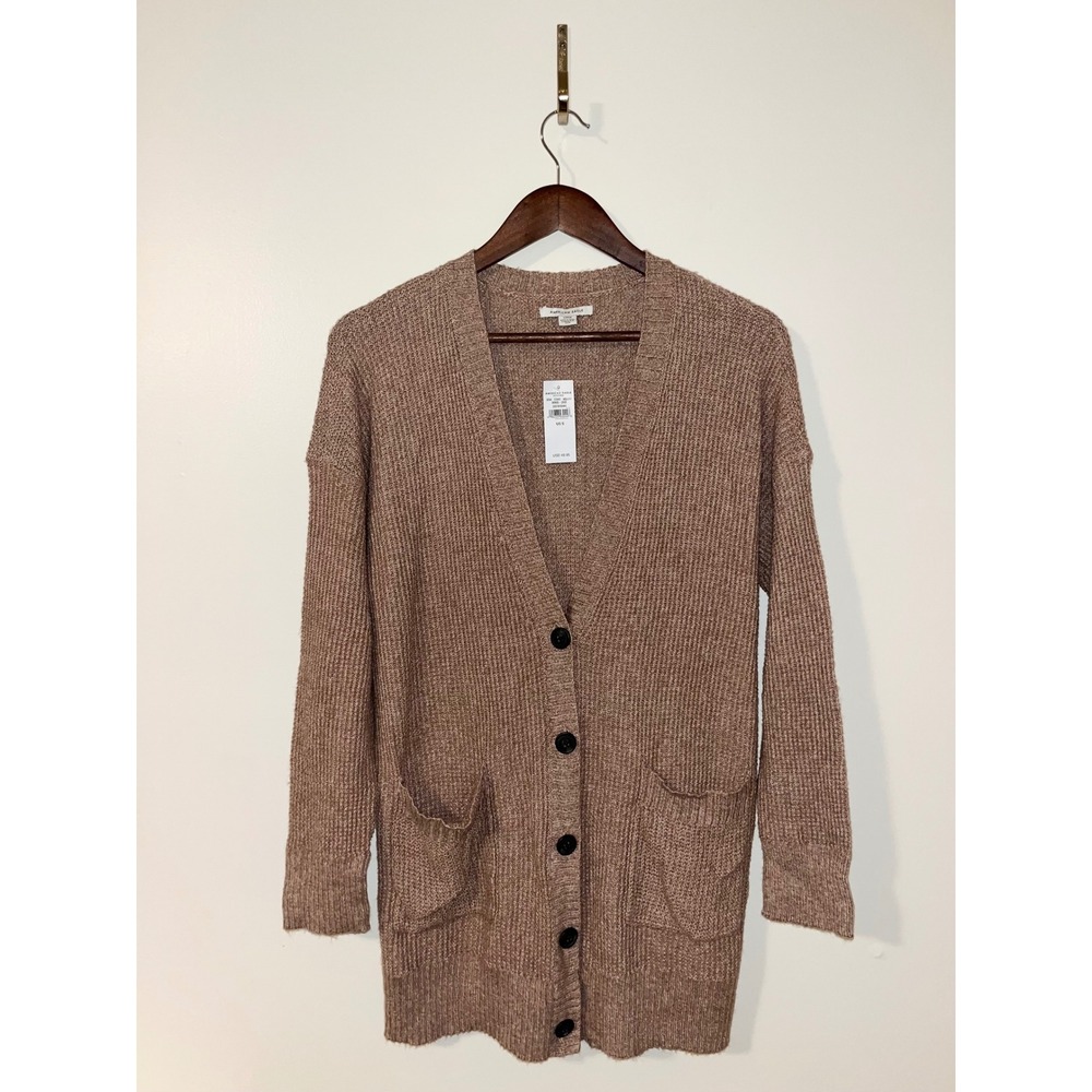 AMERICAN EAGLE Knit Cardigan Neutral Button Up Long Sleeve NWT $49.95 Open Front